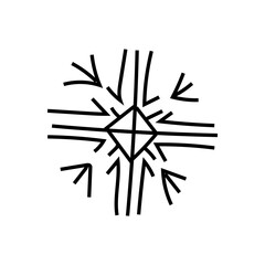 Cute snowflake isolated on white background. Flat snow icon