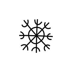 Cute snowflake isolated on white background. Flat snow icon