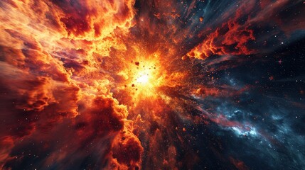 Fototapeta na wymiar Giant star explosion ultrarealistic background
