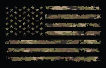 Fotobehang USA Flag With Camouflage Design © Sabbir Sarker