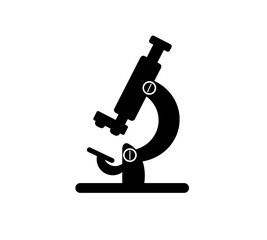 Vector illustration of a classical microscope on a white background