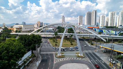 Metallic Bridge. Reinaldo de Oliveira Viaduct in the city of Osasco, Sao Paulo, Brazil.