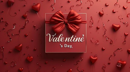 " Valentine's day " écrit sur un paquet cadeau rouge et blanc