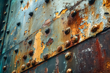 metal sheet with rust and holes