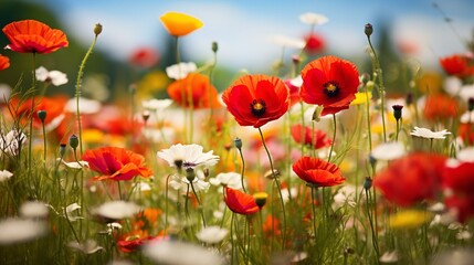 Vibrant Summer Flower Field - AI Generated