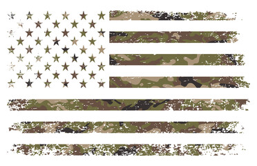 American Flag With Camo PNG