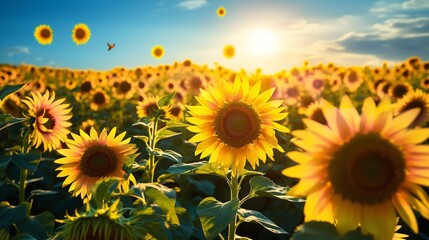 Obraz premium Vibrant Summer Flower Field - AI Generated