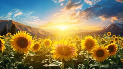 Fototapeta premium Vibrant Summer Flower Field - AI Generated