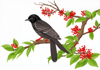 Obraz premium Koel on a tree branch sinhala avurudu new year 