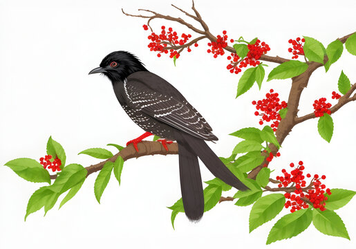 Koel on a tree branch sinhala avurudu new year 