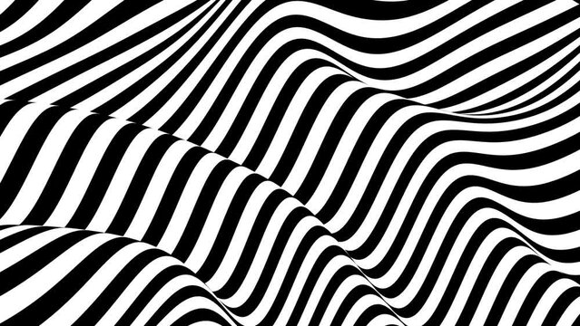 black and white stripes wave, Seamless Loop