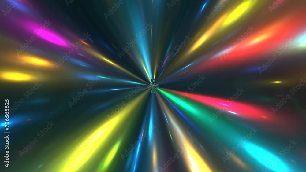 Poster animation of abstract background with colorful light rays