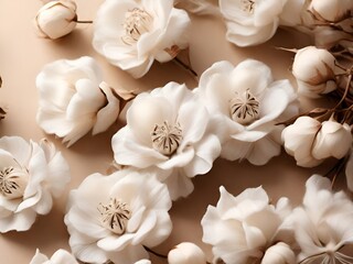white roses backgroundflowers, bouquet, meringue, isolated, spring, nature, bloom, blossom, dessert, beauty, pink, plant, floral, petal,  ai generative