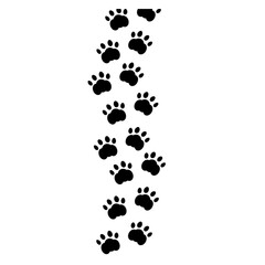 vector cat dog paw print trail across screen footprint pattern seamless