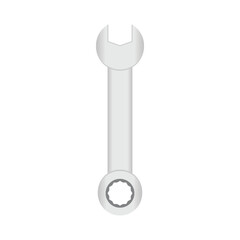 Wrench icon on black background.
