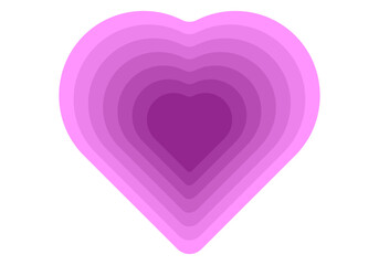 Corazón rosa en capas de san valentín.