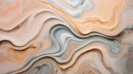 Abstract fluid art background beige and pastel colors. Liquid marble. Acrylic painting on canvas...