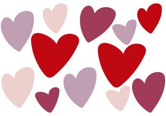 Fondo de corazones rojo y rosa. 