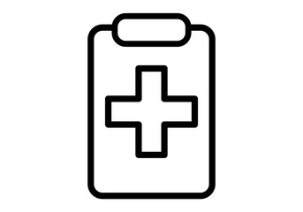 Fototapeta premium Icono negro de carpeta de sanitario con informe.