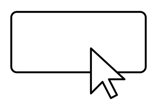 Icono de bot&oacute;n vac&iacute;o con puntero de pc. 