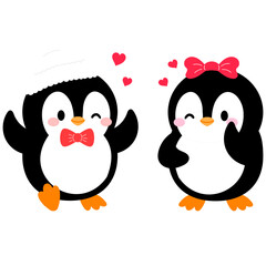 couple penguin flirting