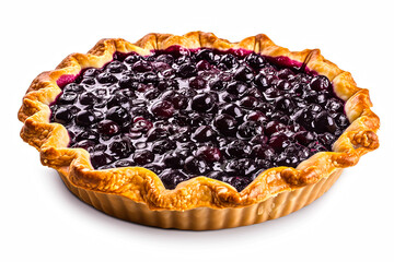 Blueberry Pie isolated on white