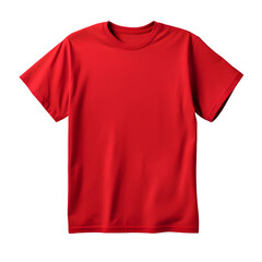 Mock-up red t-shirt front side isolated on a transparent background PNG