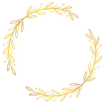 Gold Floral Wreath Frame