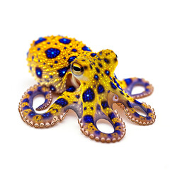 Ringed Octopus isolated on white