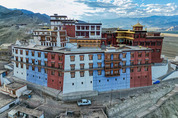 Matho Monastery, Buddhist monasteries, view from drone, Ladakh, Small Tibet