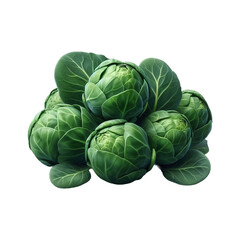 Obraz premium Fresh Broccoli isolated with cabbage transparent background Ai generative.