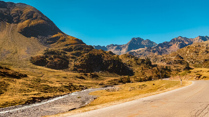 Alpine summer view at the famous Kaunertal Glacier Road, Kaunertal valley, Landeck, Tyrol, Austria