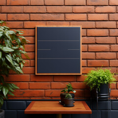 plain black board frame mockup template presentation, generative ai