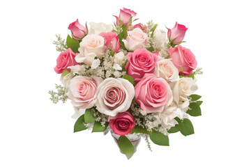 AI generated watercolor bouquet. watercolor flowers and leaves illustration for wedding, greetings, stationary, wallpapers, fashion, background. rose, blossom, olive, green leaves, Eucalyptus etc