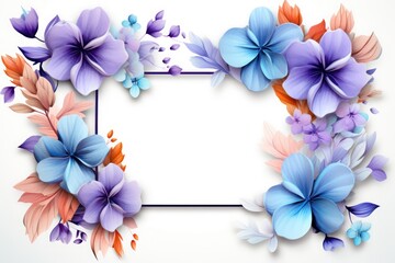 decorative framed with flowers and white space
