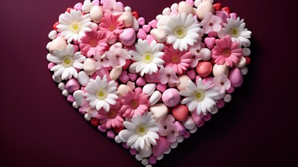 Obraz premium a heart shaped frame with flowers and roses