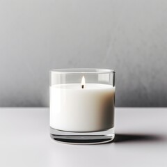 Obraz na płótnie Canvas blank scented candle glass mock up white background