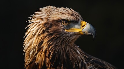 Obraz premium eagle, large bird of prey on a black background, art, fantasy, unusual bright predator