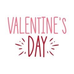 Valentine’s Day text phrase design on plain white transparent isolated background for shirt, hoodie, sweatshirt, apparel, card, tag, mug, icon, poster or badge