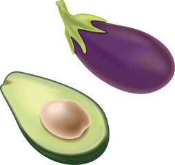 eggplant and avocado