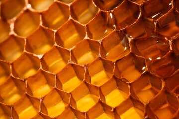 Honey comb. Gold sweet food. Generate Ai