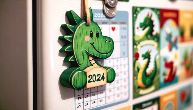 2024 Kitchen Cheer: Green Dragon Magnet and Calendar