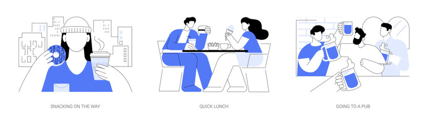Urban meal isolated cartoon vector illustrations se