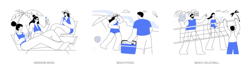 Urban beach isolated cartoon vector illustrations se