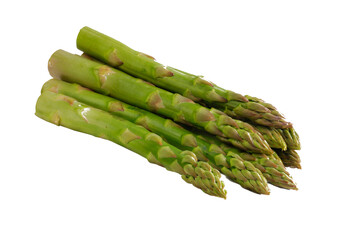 Asparagus bunch isolated on transparent layered background.