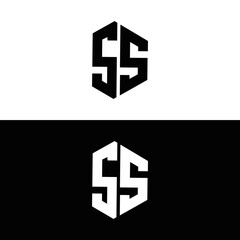 Obraz premium SS logo. S S design. White SS letter. SS, S S letter logo design. Initial letter SS letter logo set, linked circle uppercase monogram logo. S S letter logo vector design. 