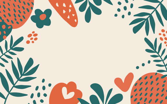 Floral abstract background poster. Good for fashion fabrics, postcards, email header, wallpaper, banner, events, covers, advertising, and more. Valentine's day, women's day, mother's day background. © TasaDigital