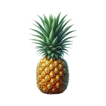Fresh pineapple png isolated transparent background Ai generative.