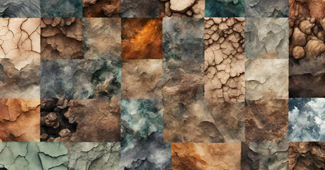 Abstract Symphony of Earth: A Captivating Collage of Natural Textures