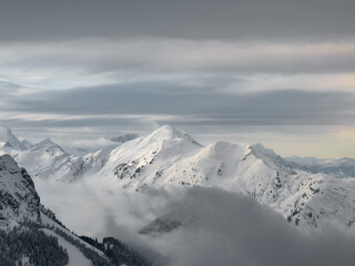 Fototapeta na wymiar Snowy Alps, Winter Mountains in Austria